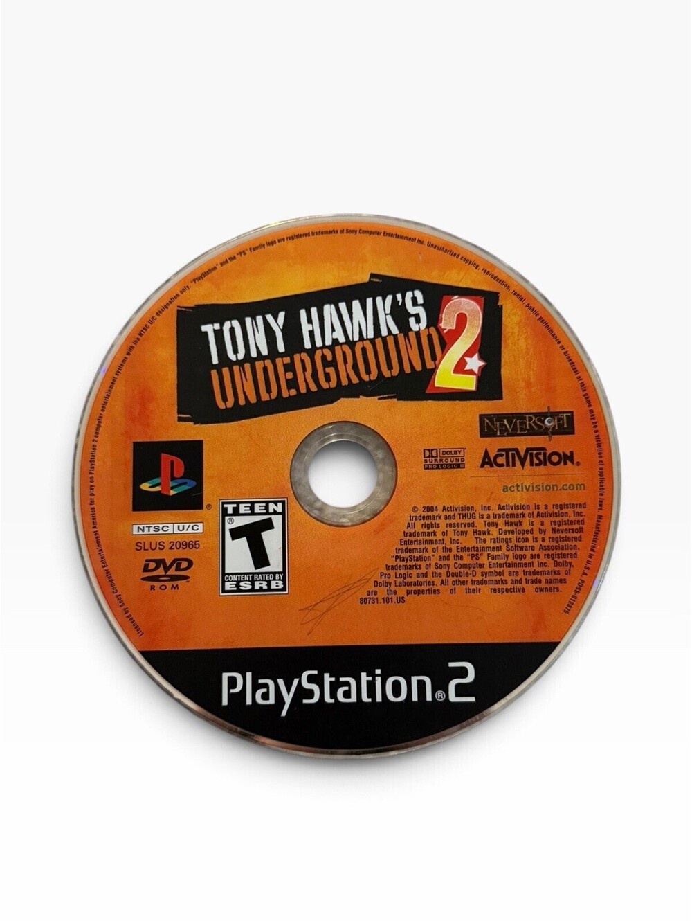 Tony Hawk’s Underground 2 PS2 Disc Only Scratched Untested